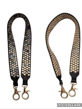 Studded Leather Shoulder Strap Y2K Vintage